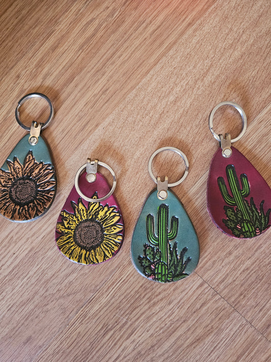 Leather Hand Painted Keychains @amorfashionshop.com
