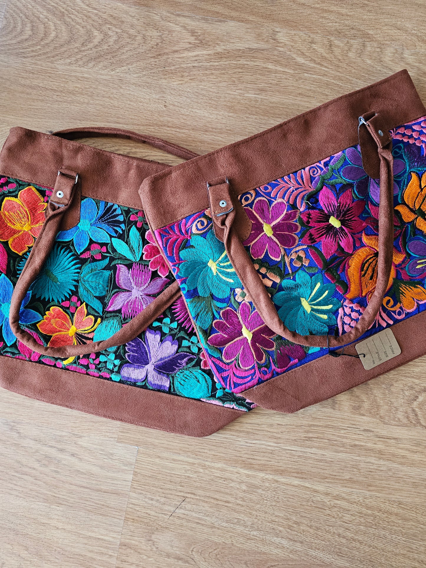 Embroidered Suede Tote Bag @amorfashionshop