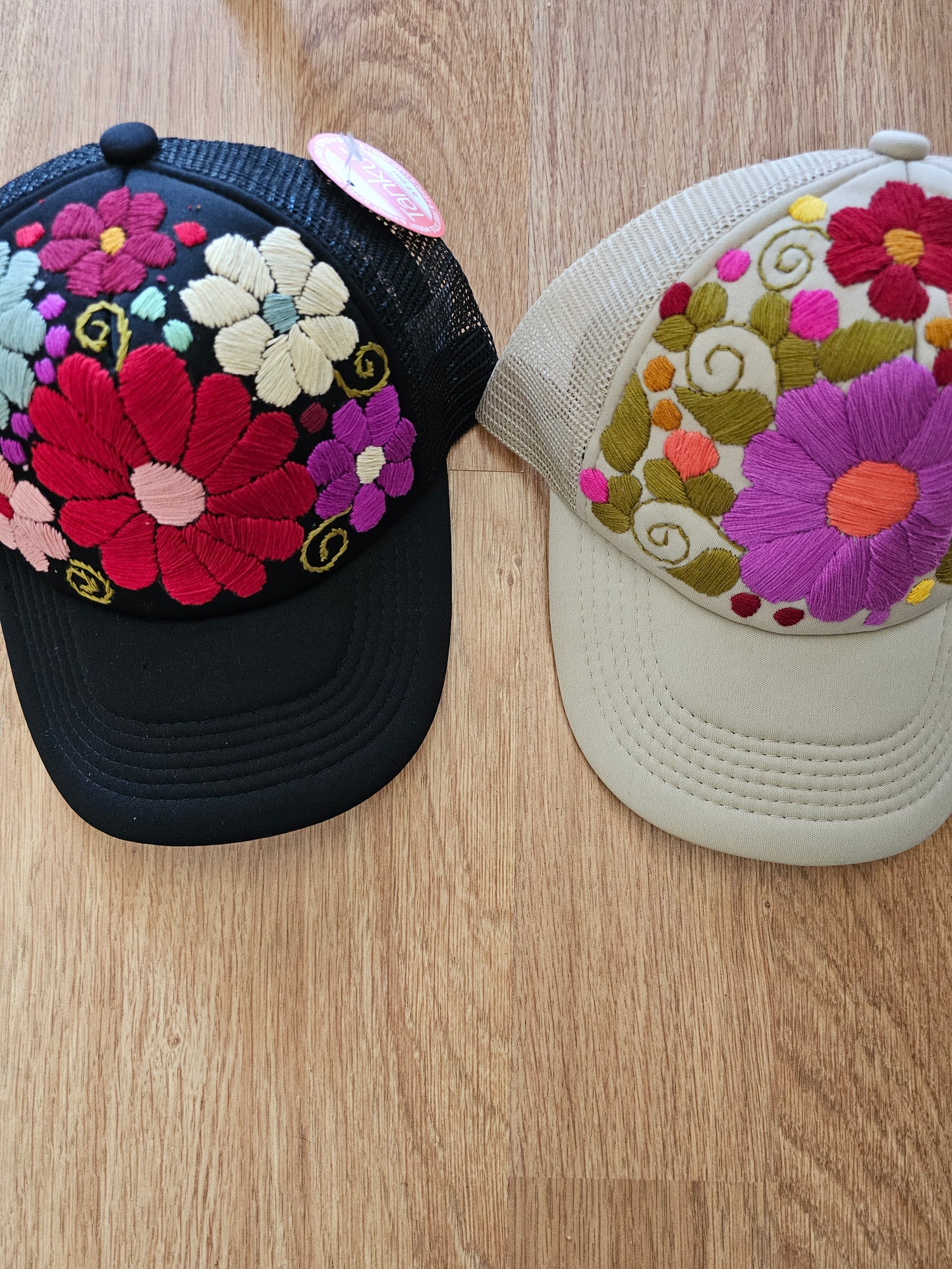 Floral Hand Embroider Teucker Cap @amorfashionshop