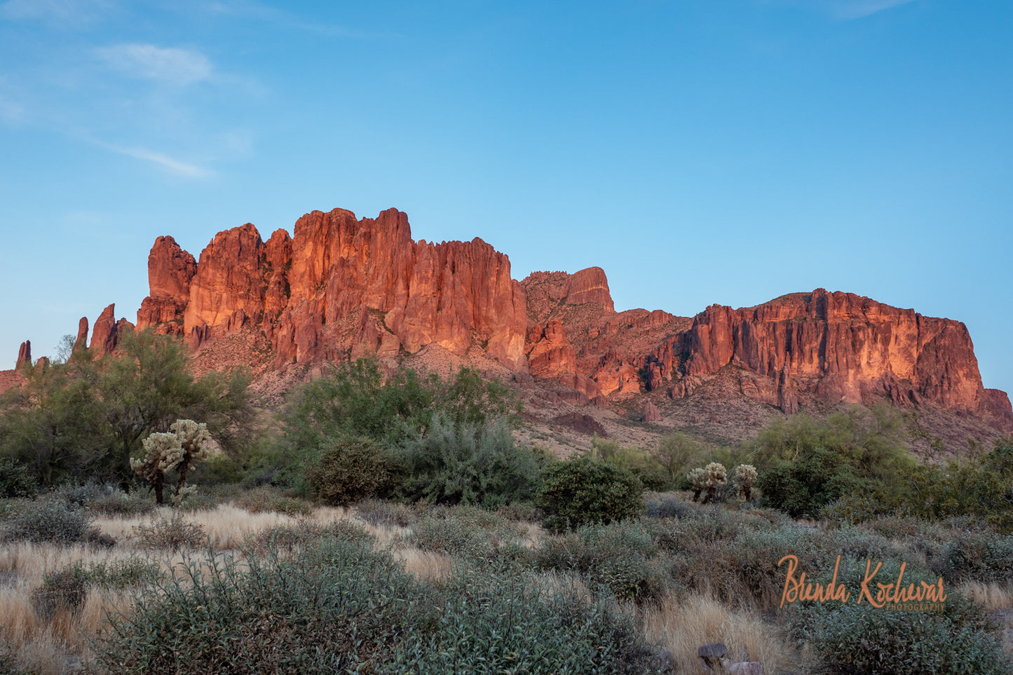 Photo Superstition Mountain Sunset Glitter Ornament