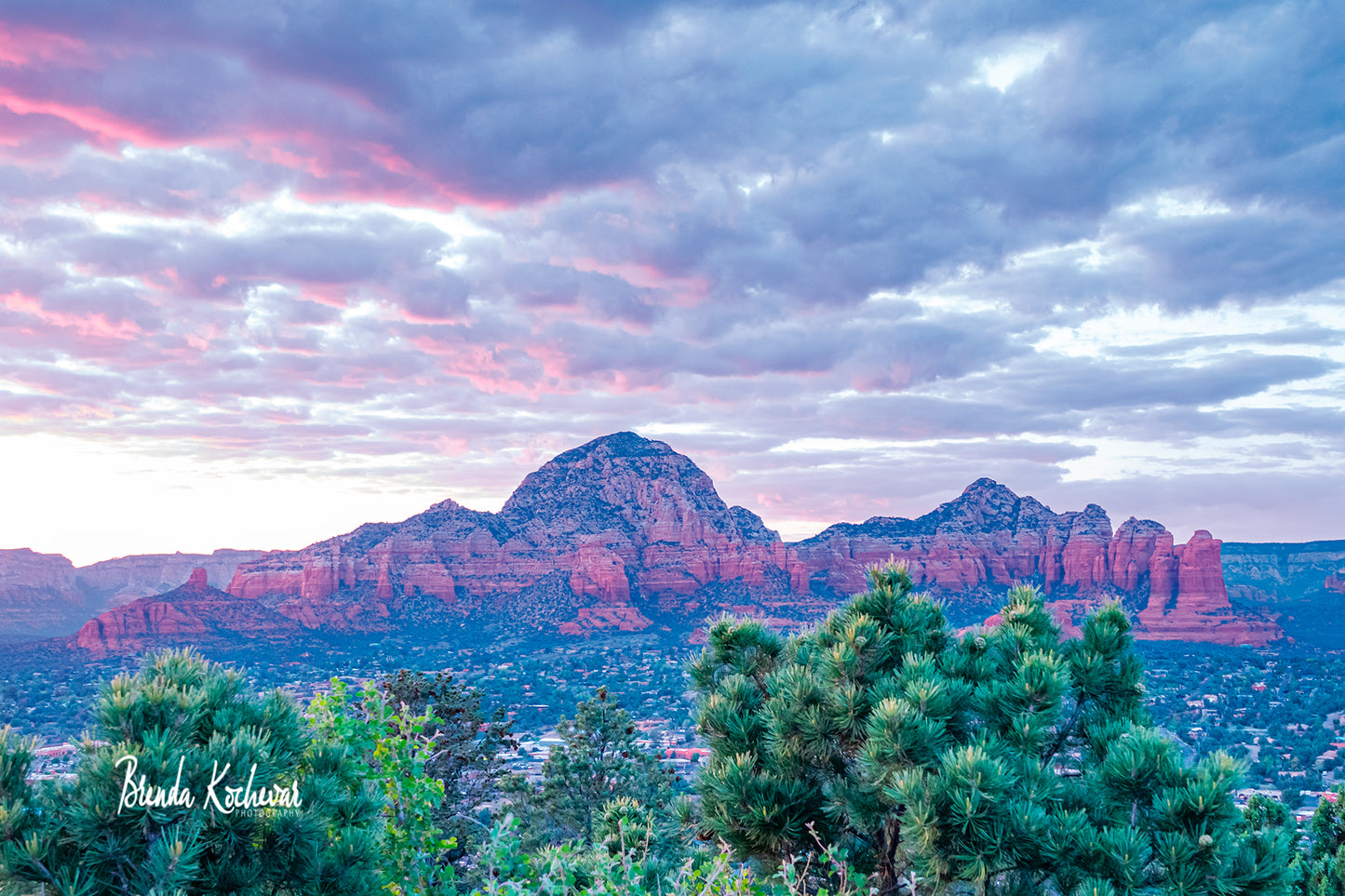 Sedona Sunset Photograph on a 6”x4” Mini Canvas