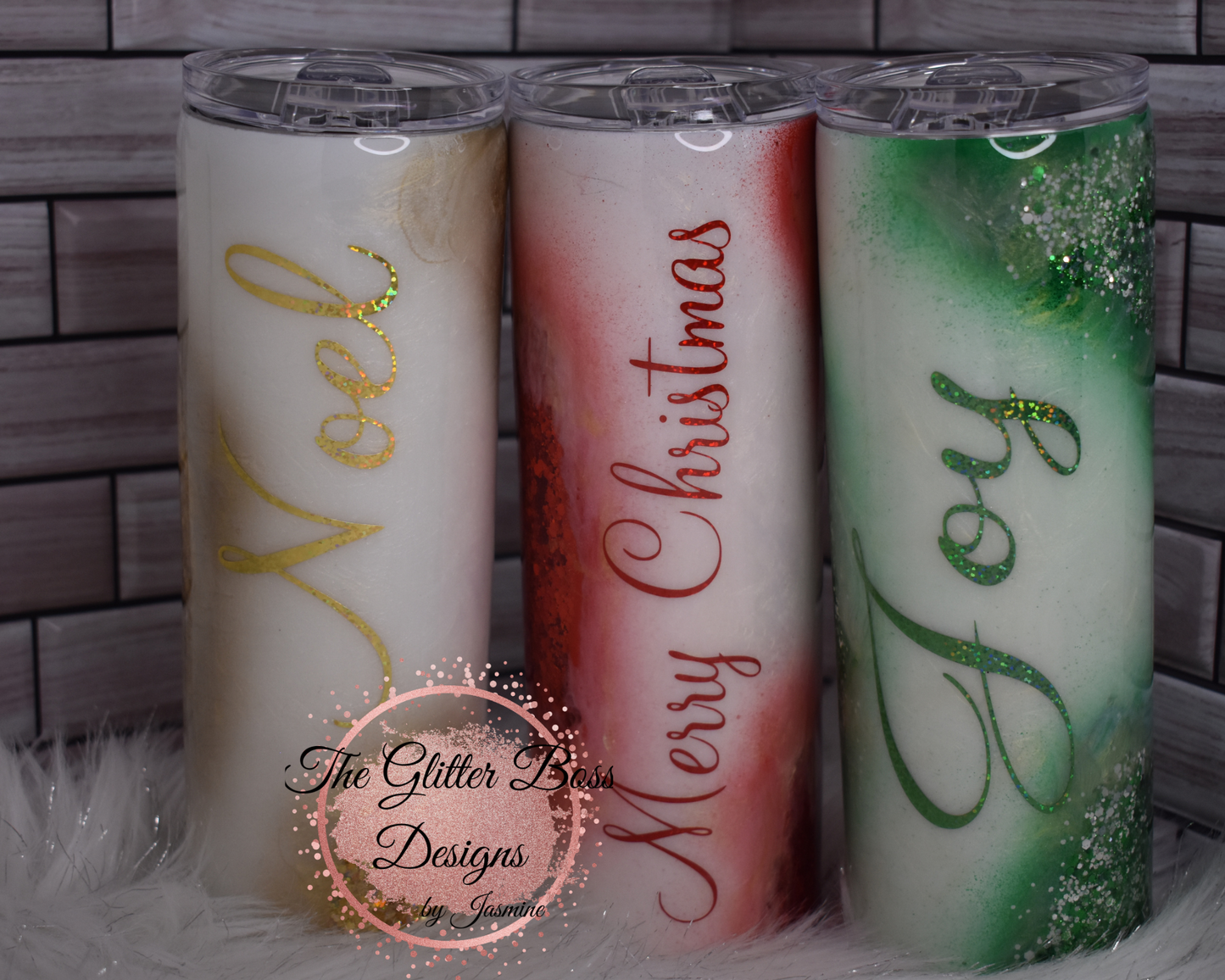Merry Christmas Milky Swirl - 30 oz Skinny - GB Designs