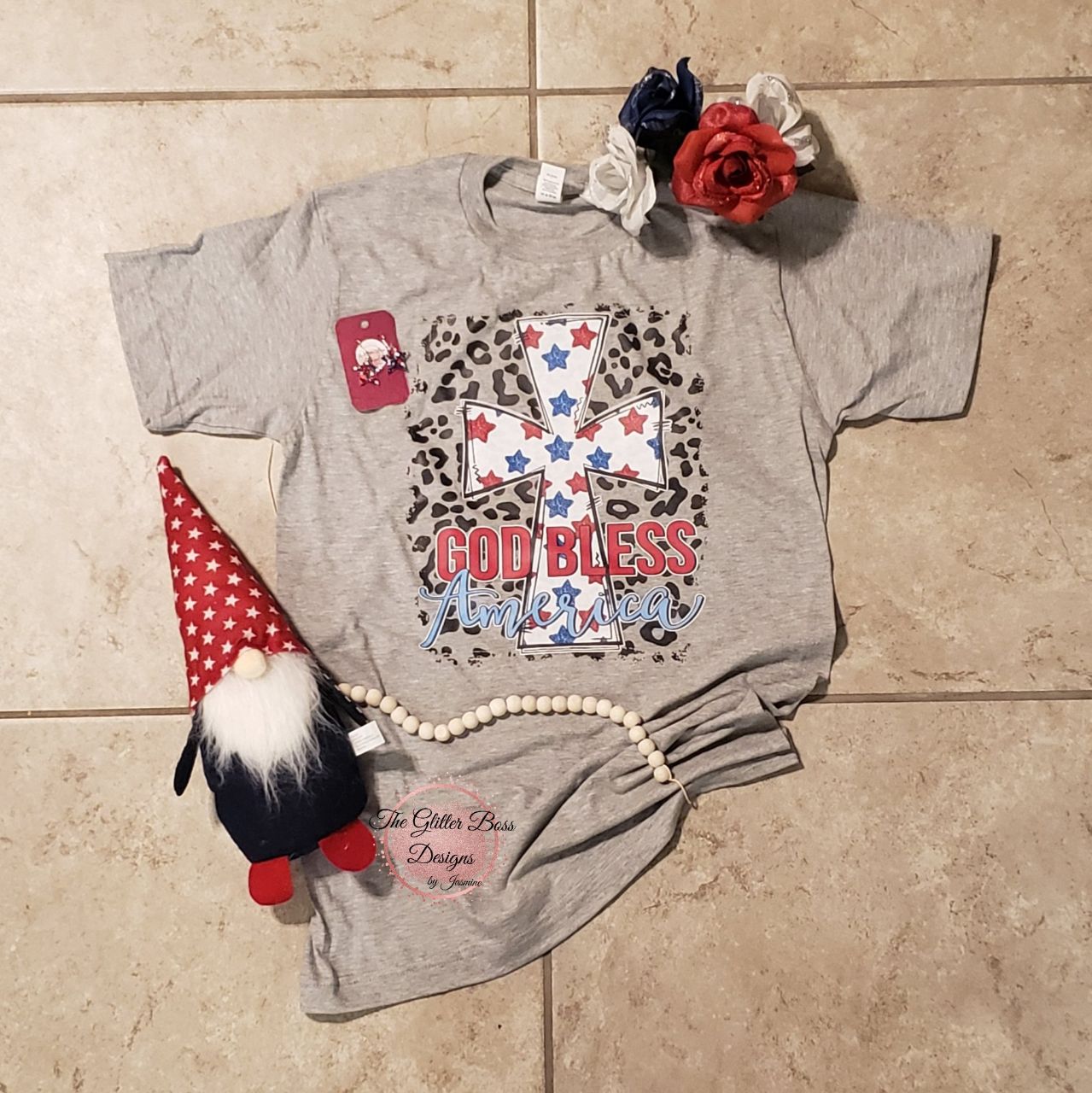 God Bless America - Unisex Gray Crew - GB Designs