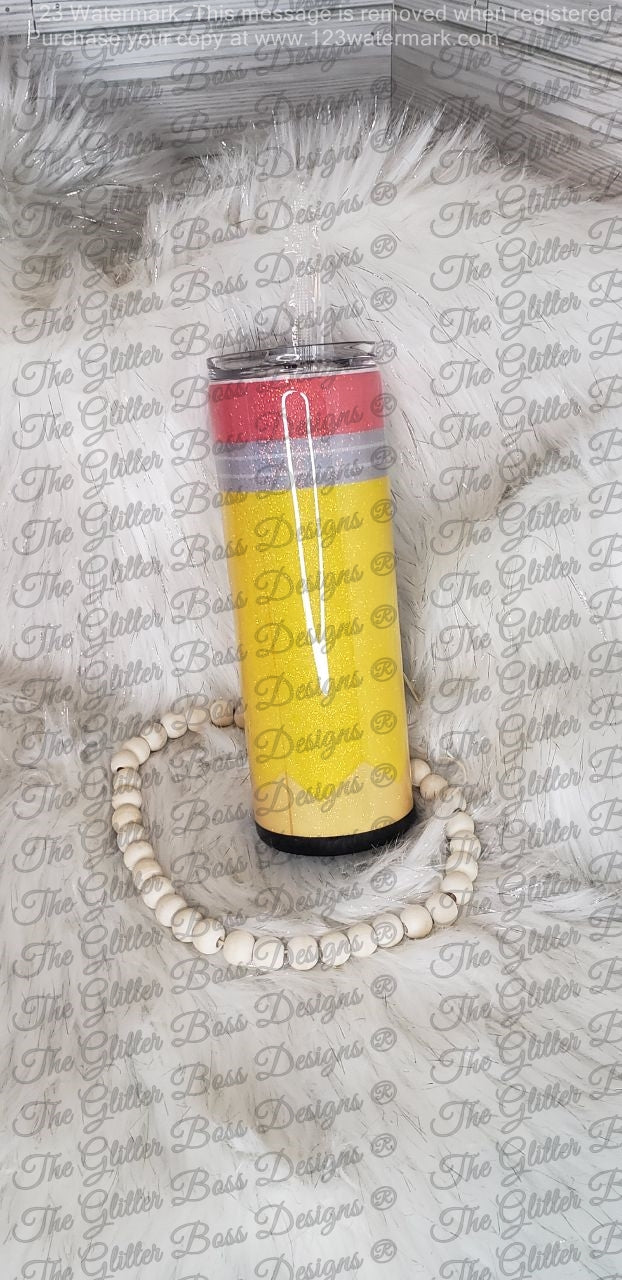 Pencil - 20 oz Skinny - Glitter Boss