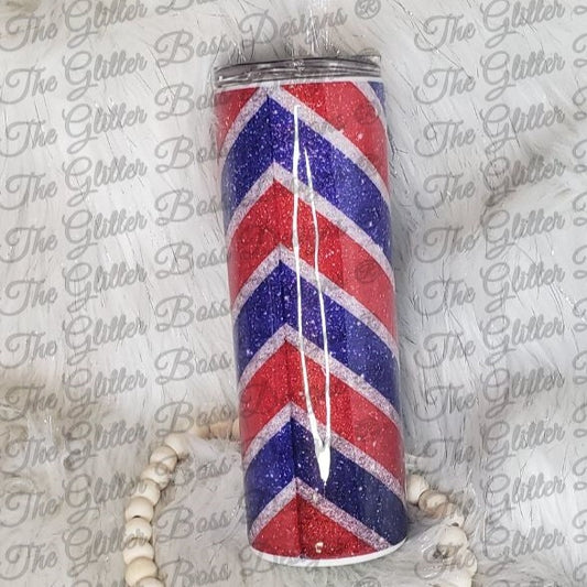 USA All The Way! - 20 oz Skinny - Glitter Boss