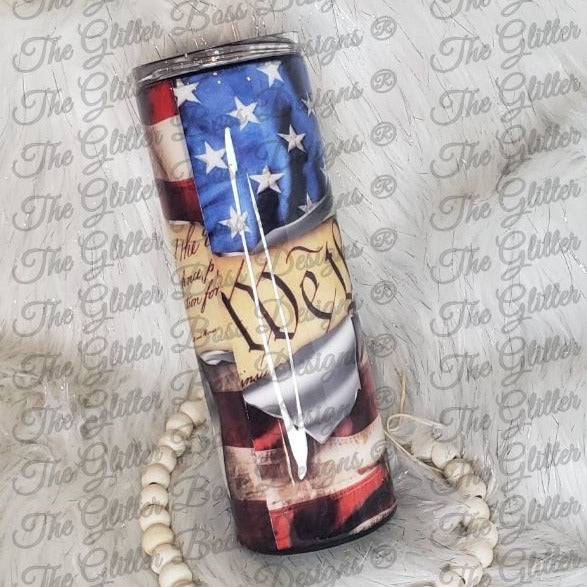 We The People - 20 oz Skinny - Glitter Boss