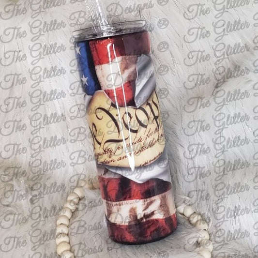 We The People - 20 oz Skinny - Glitter Boss