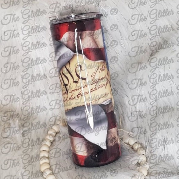 We The People - 20 oz Skinny - Glitter Boss