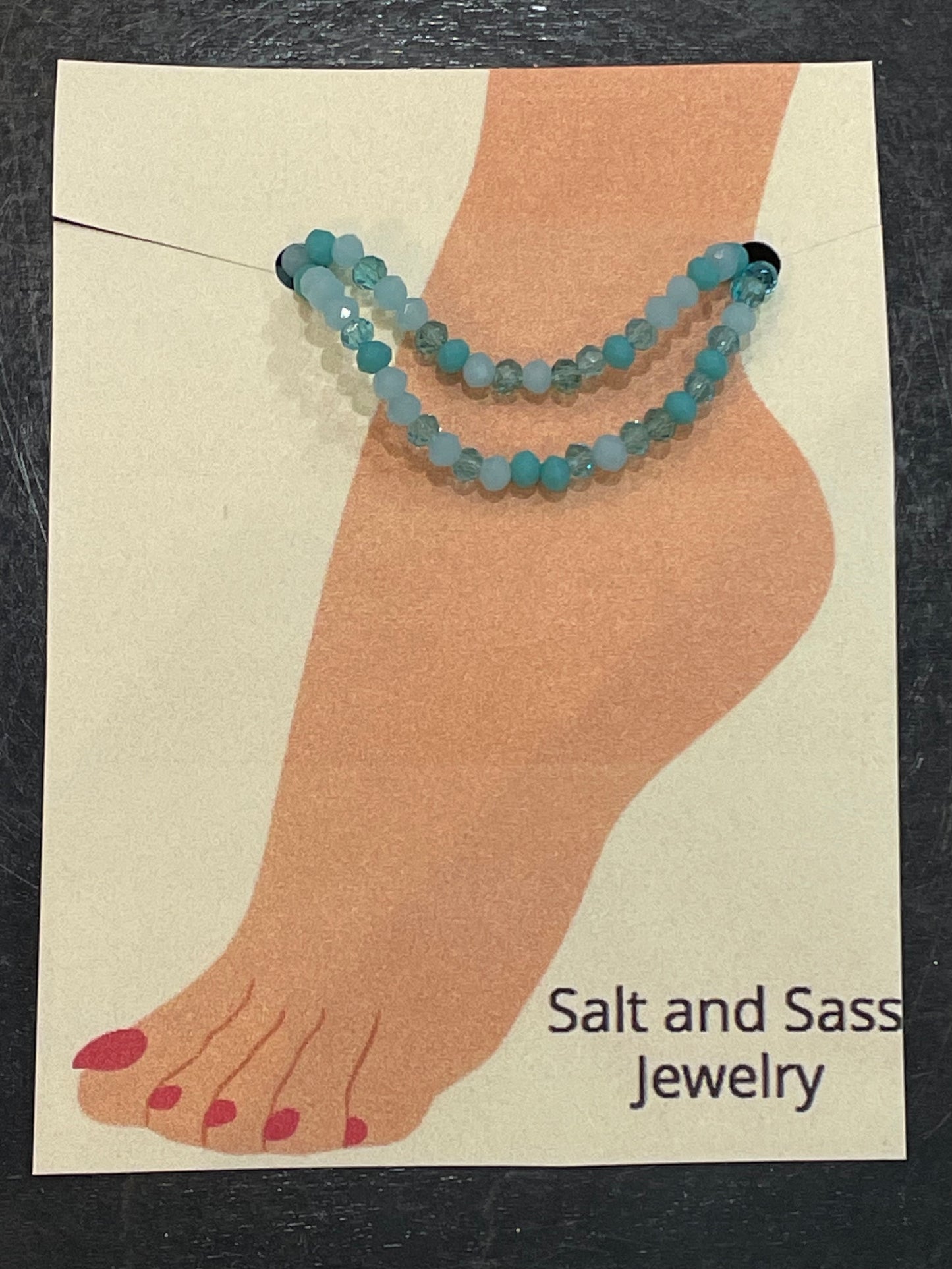 Stretch Ankle Bracelet- Salt and Sass- Waves