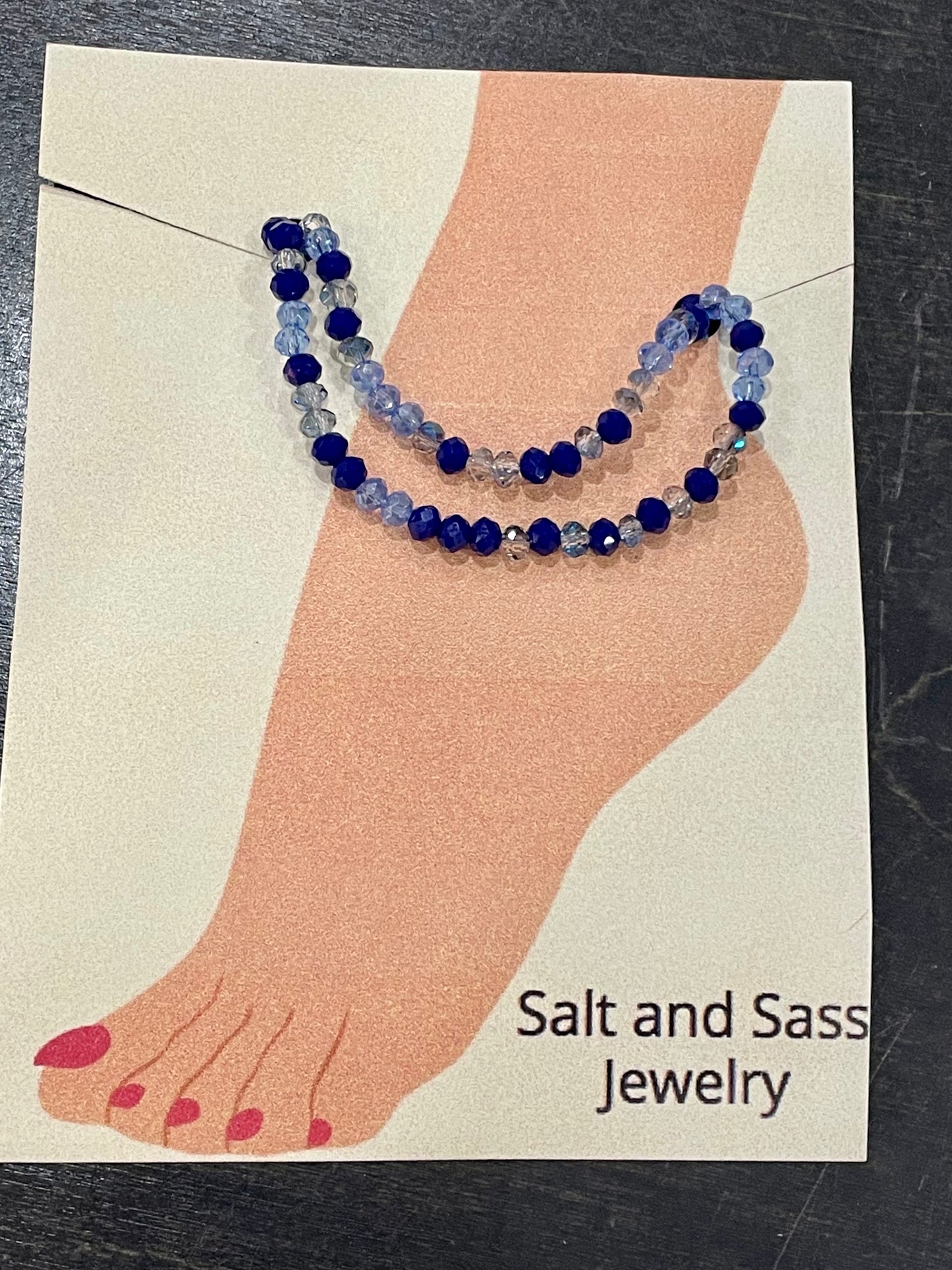 Stretch Ankle Bracelet- Salt and Sass- Midnight