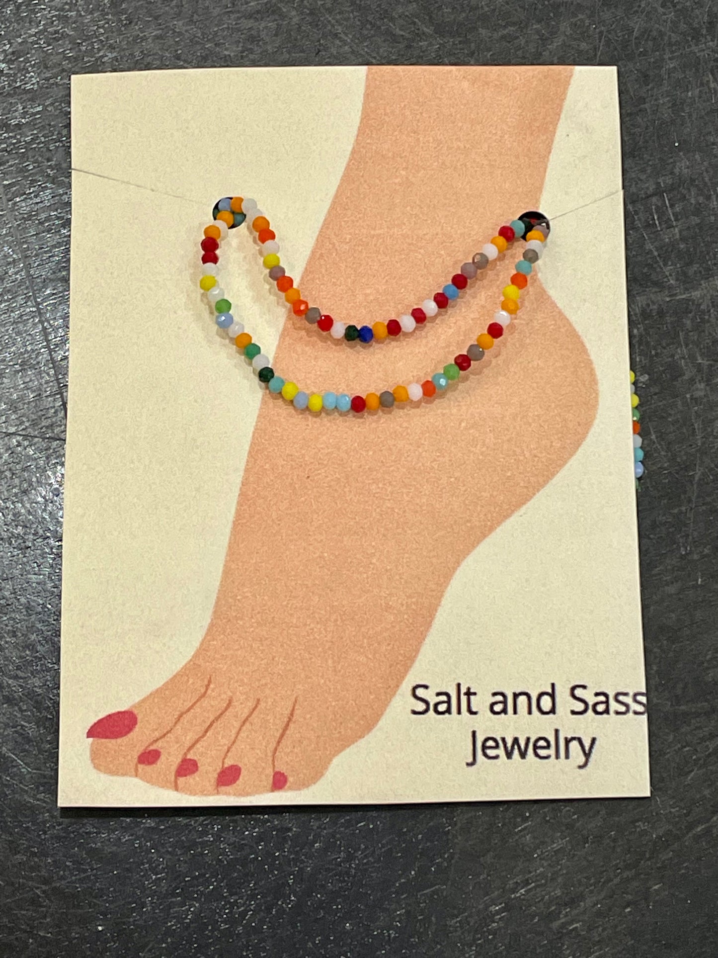 Stretch Ankle Bracelet - Salt And Sass- Rainbow