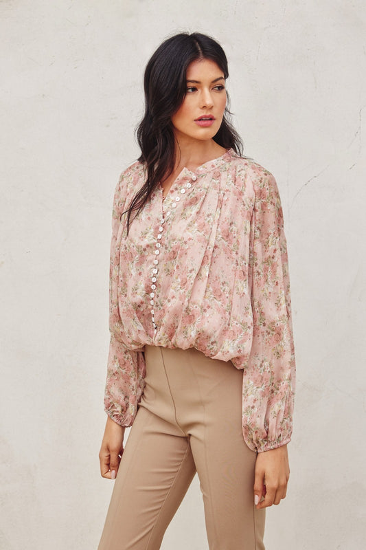 Rosewater Blush Blouse - Made in Chic