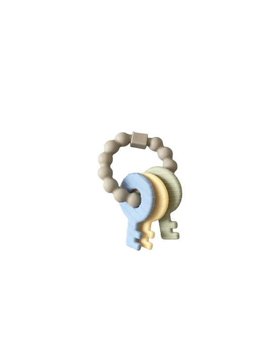 Key Rattle Teether- Oak & Rose
