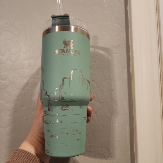30 OZ Engraved Desert Scene