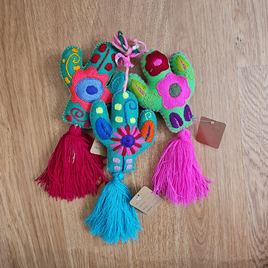 Cactus Keychain Hand Embroidered @amorfashionshop