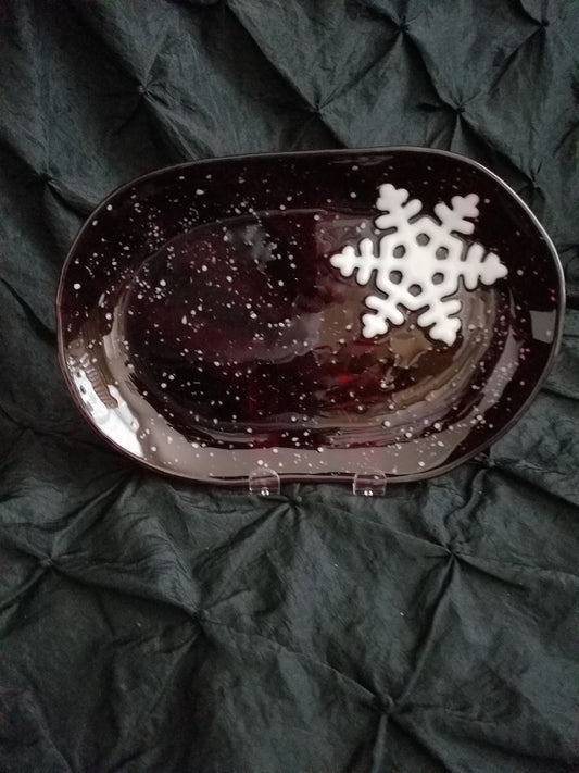 Plate - Christmas Snowflakes