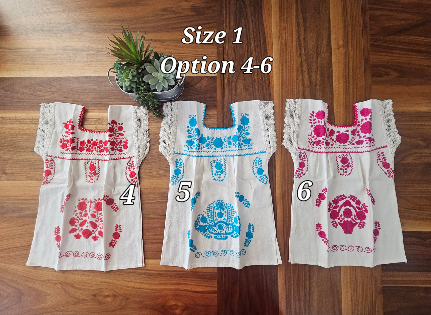 Cute Girls Mexican Hand Embroider Dresses Size 0 - 6  @amorfashionshop