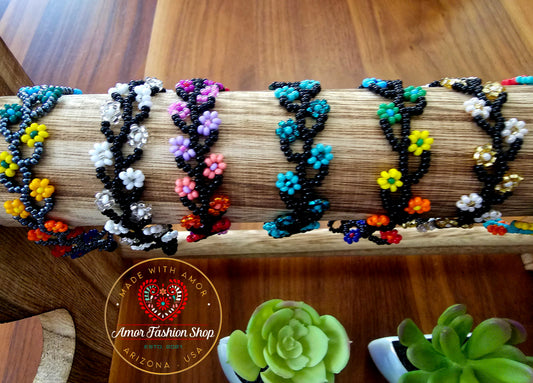 Floral Beaded Bracelets in different designs and colors @amorfashionshop