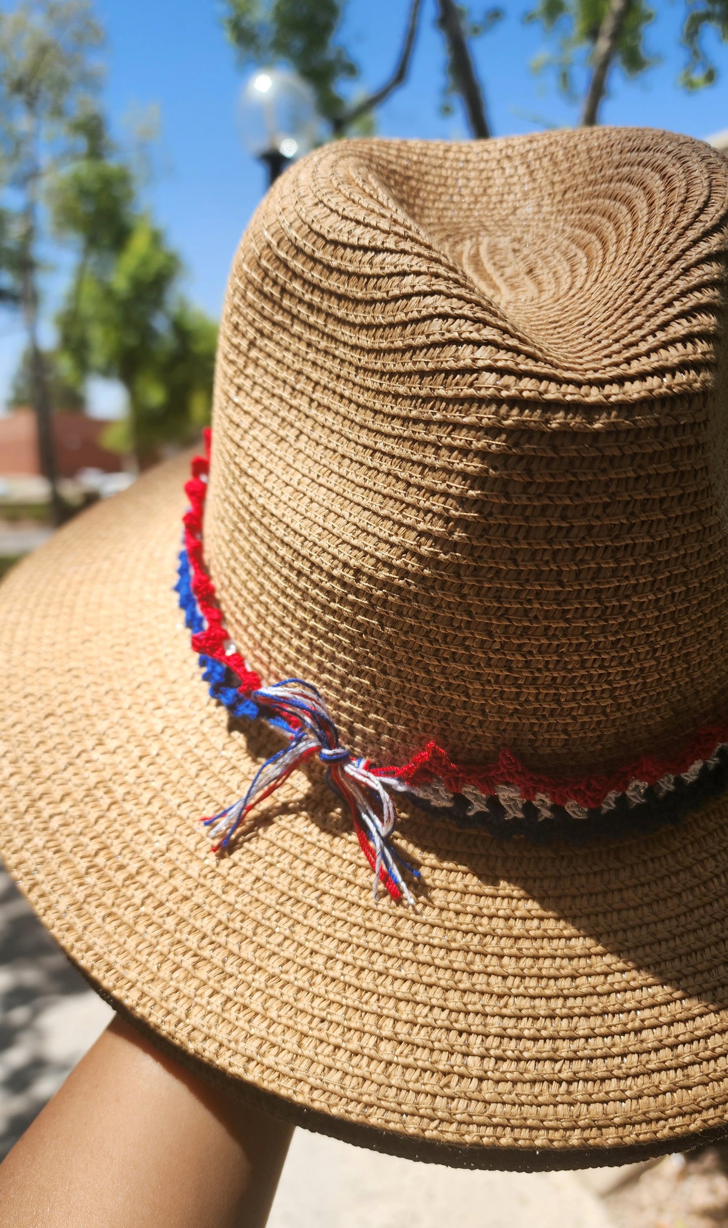 4th of July Boho Hats with Crochet Lace Trim  - BUTTERFLIES FROM HEAVEN LLC