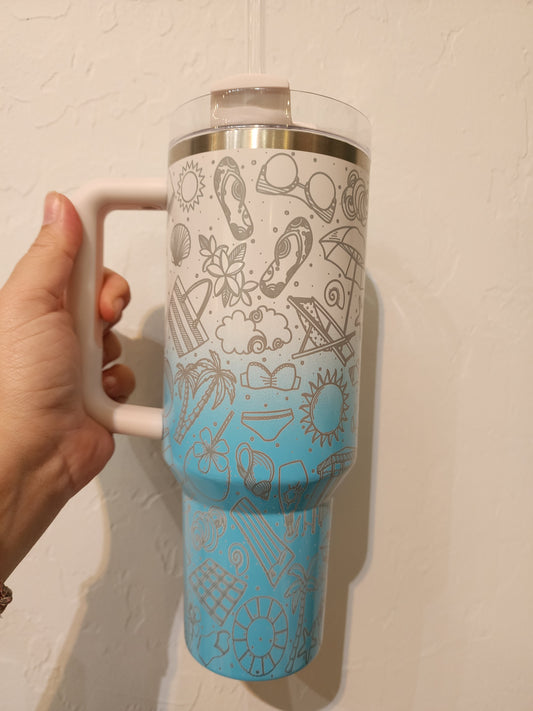 40 OZ Engraved Stanley Beach Babe
