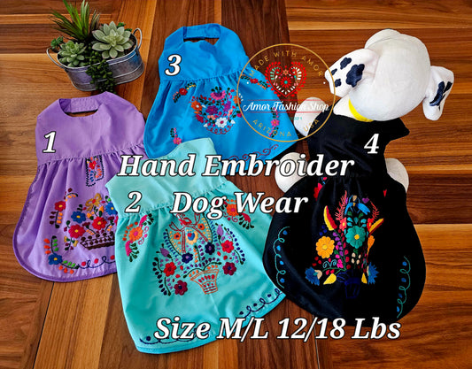 Dog Embroider Dress @amorfashionshop