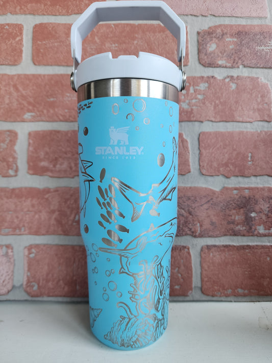 30 Oz Engraved Ice Flow Sharks