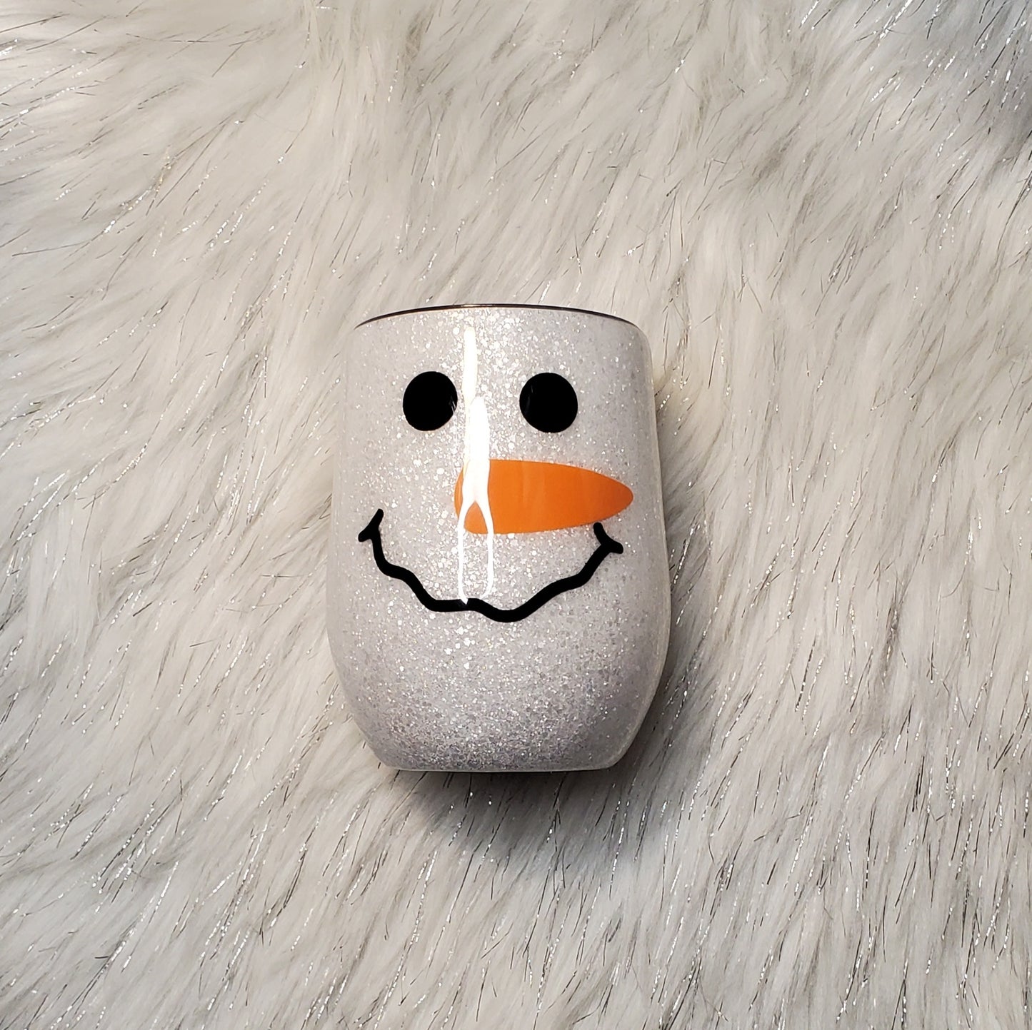 Snowman - 12 oz Wine - Glitter Boss