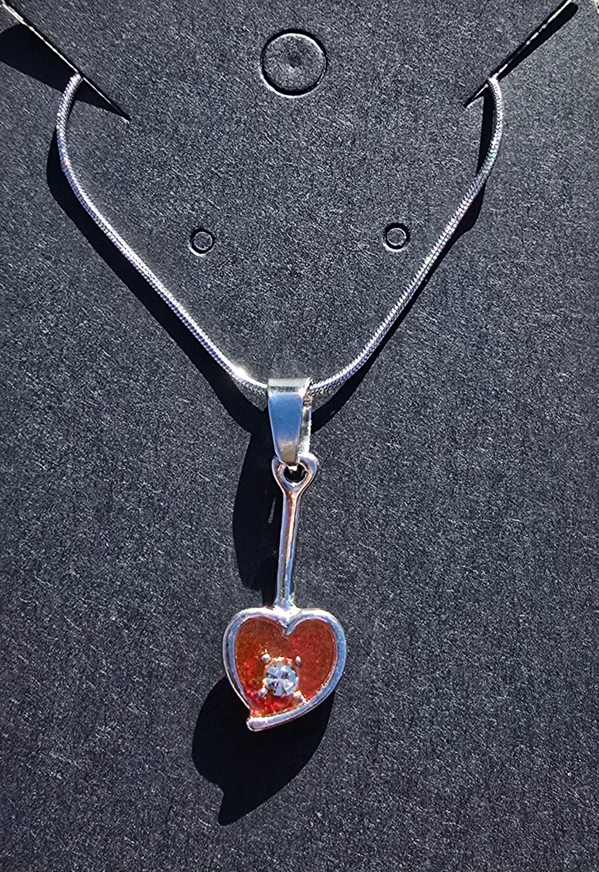 Necklace- Red Heart/Rhinestone