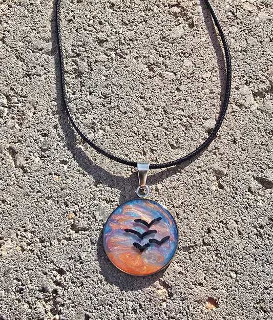 ACR-Rnd/blk- Necklace