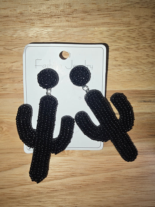 Saguaro Earrings-Beaded
