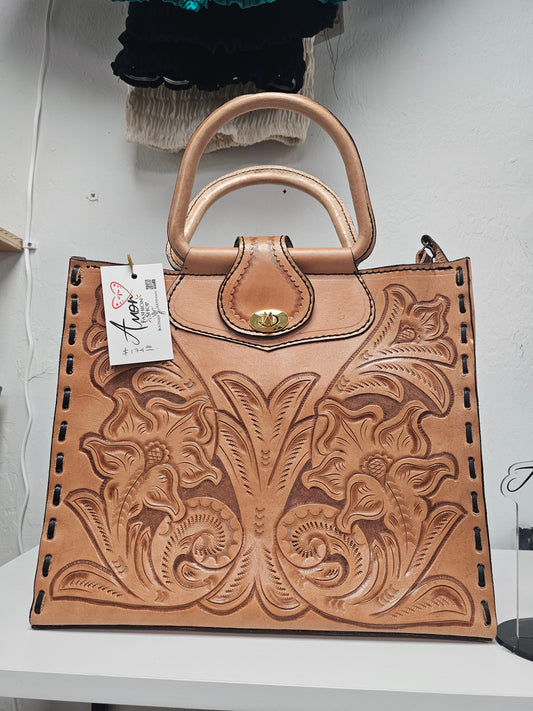 Bag Leather Tote Square Large @amorfashionshop.com