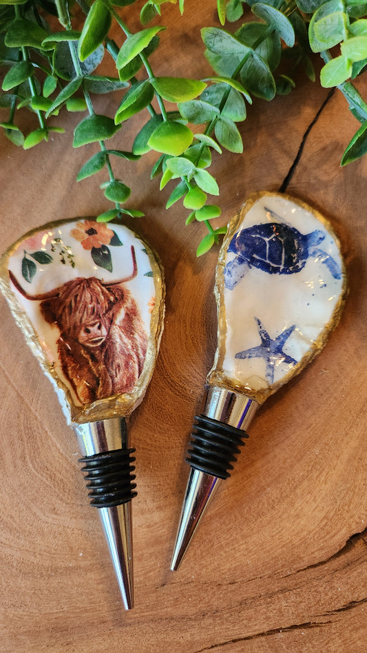 Oyster Shell Wine Stopper - The Laser Canvas