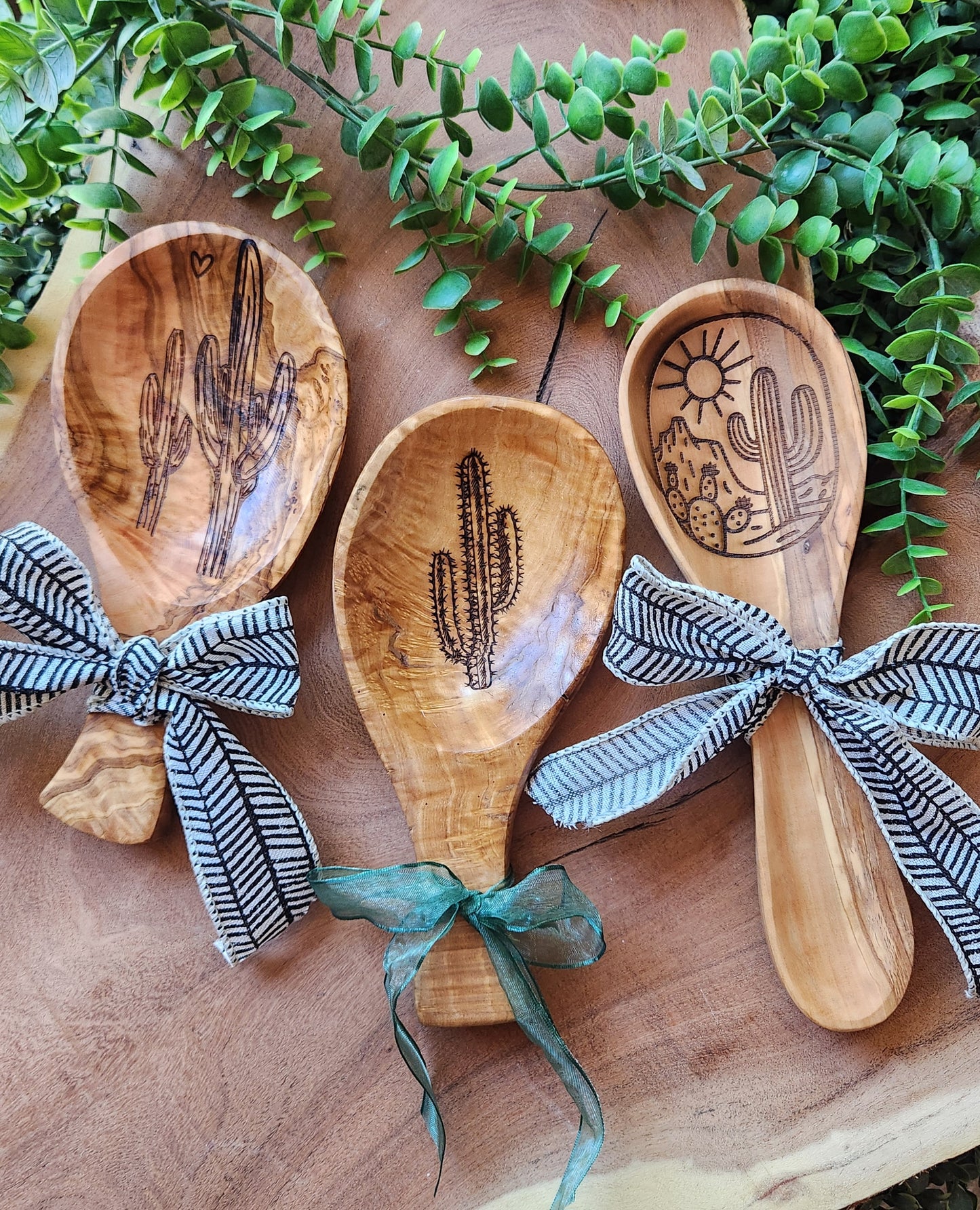Olive Wood Spoon Rests - The Laser Canvas