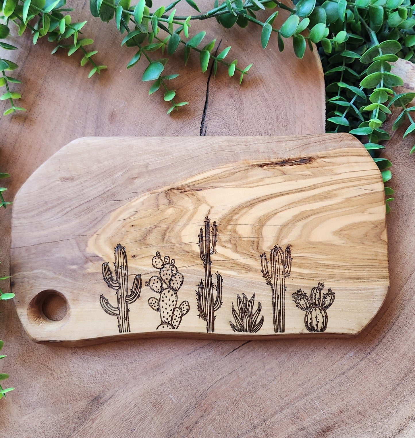 Live Edge Olive Wood Serving Board - The Laser Canvas