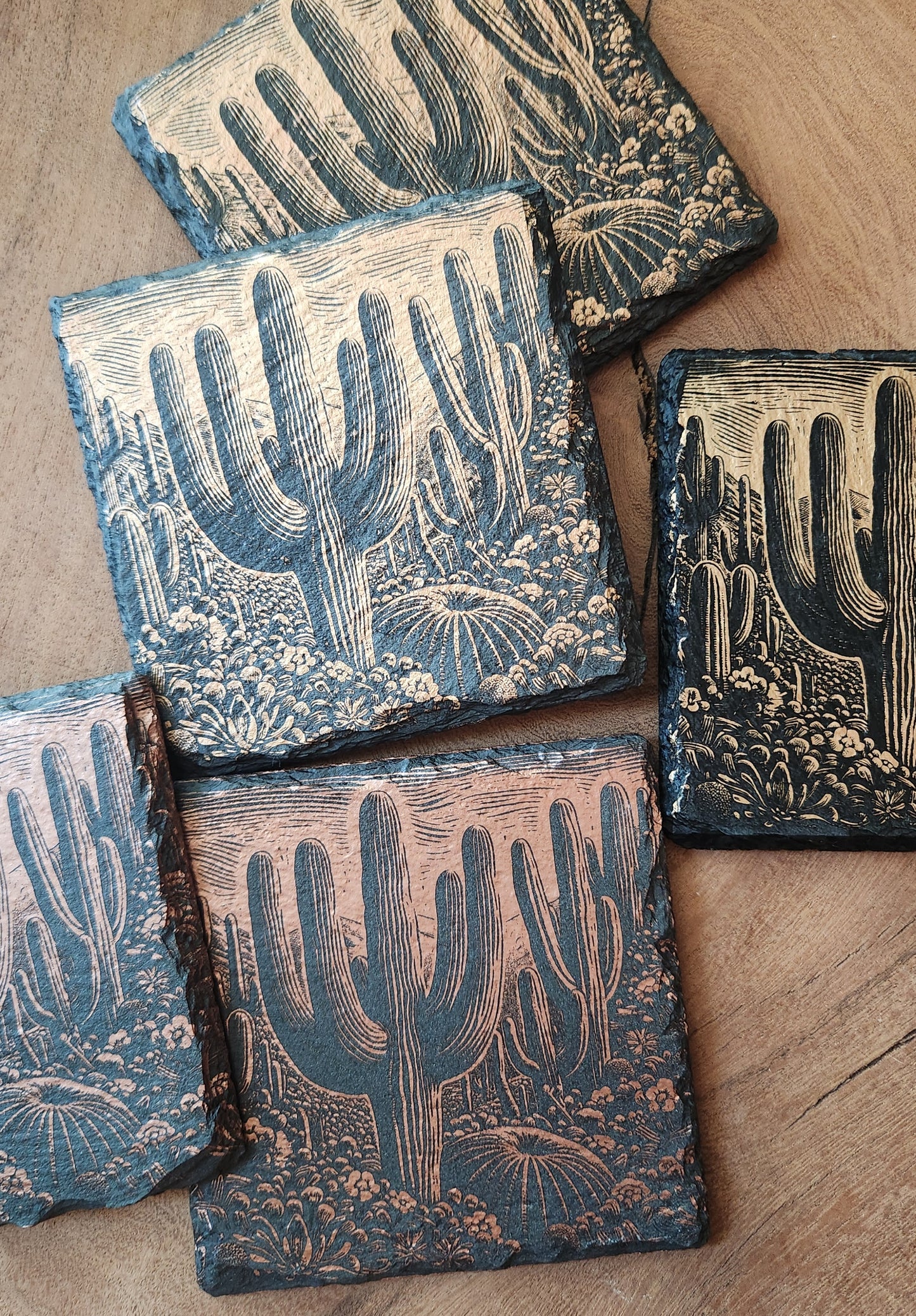 Hand-Painted & Engraved Slate Coasters - The Laser Canvas