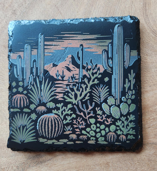 Hand-Painted & Engraved Slate Coasters - The Laser Canvas
