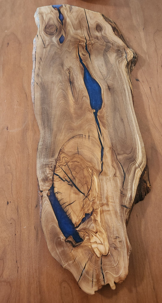 Live Edge Olive Wood & Deep Purple Resin Board – The Laser Canvas