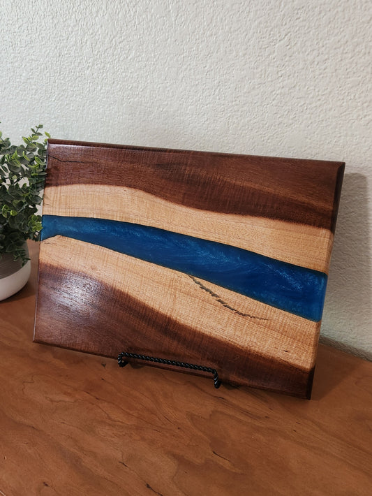 Acacia & Deep Blue Resin River Board - The Laser Canvas