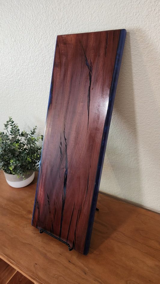 Red Eucalyptus & Deep Purple Resin Board - The Laser Canvas