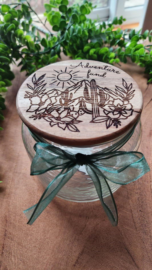 Glass Jar with Engraved Wooden Lid – The Laser Canvas