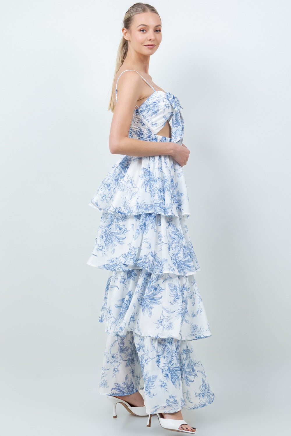 Blue Willow Tiered Maxi Dress - Made in Chic