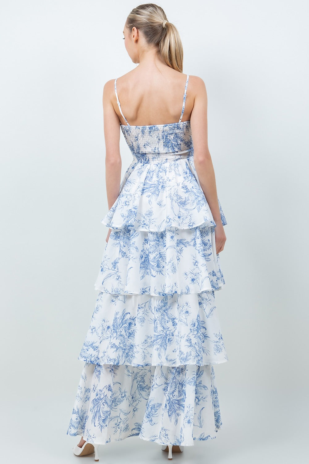 Blue Willow Tiered Maxi Dress - Made in Chic