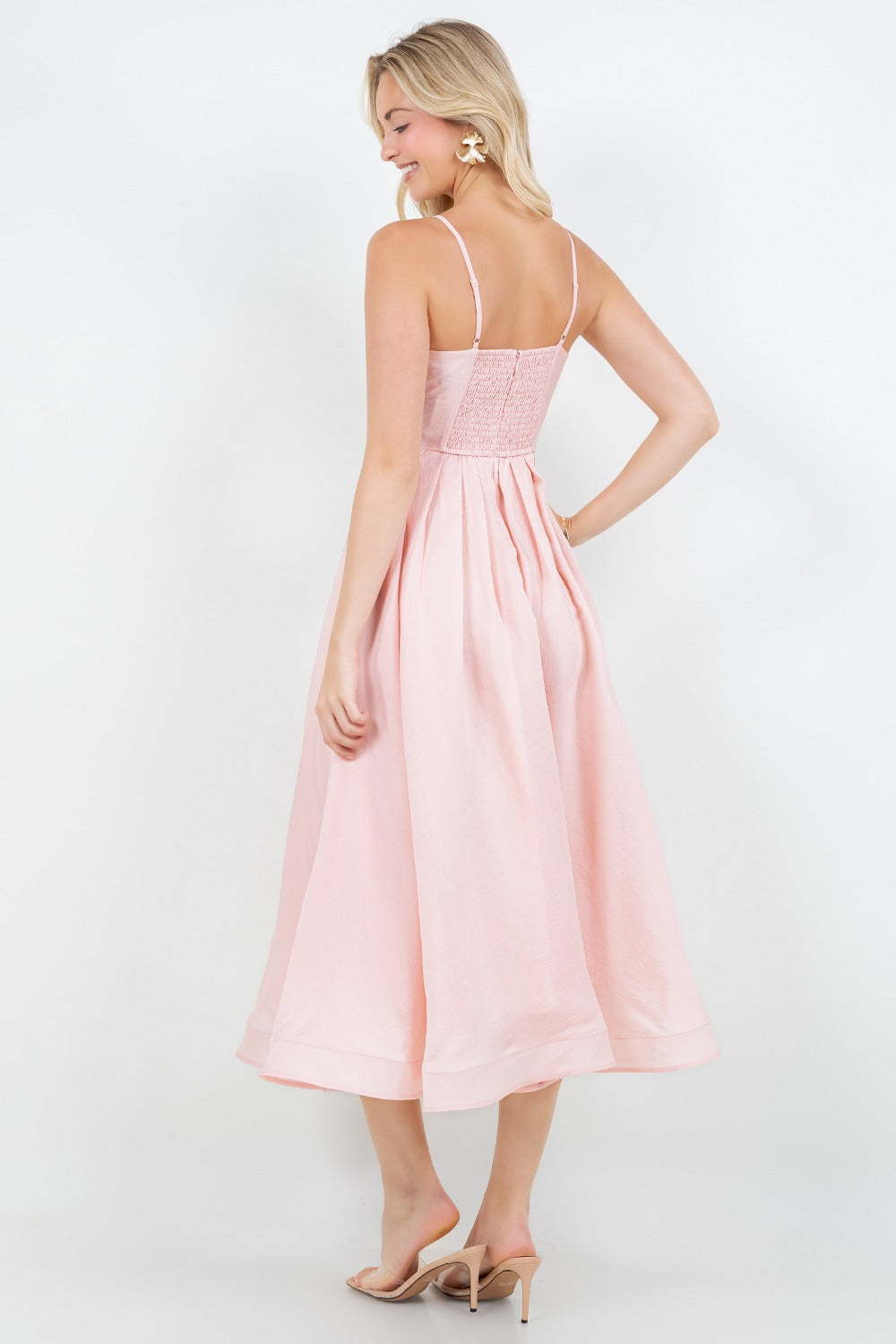 Rosalie Pleated Midi Dress – Made in Chic