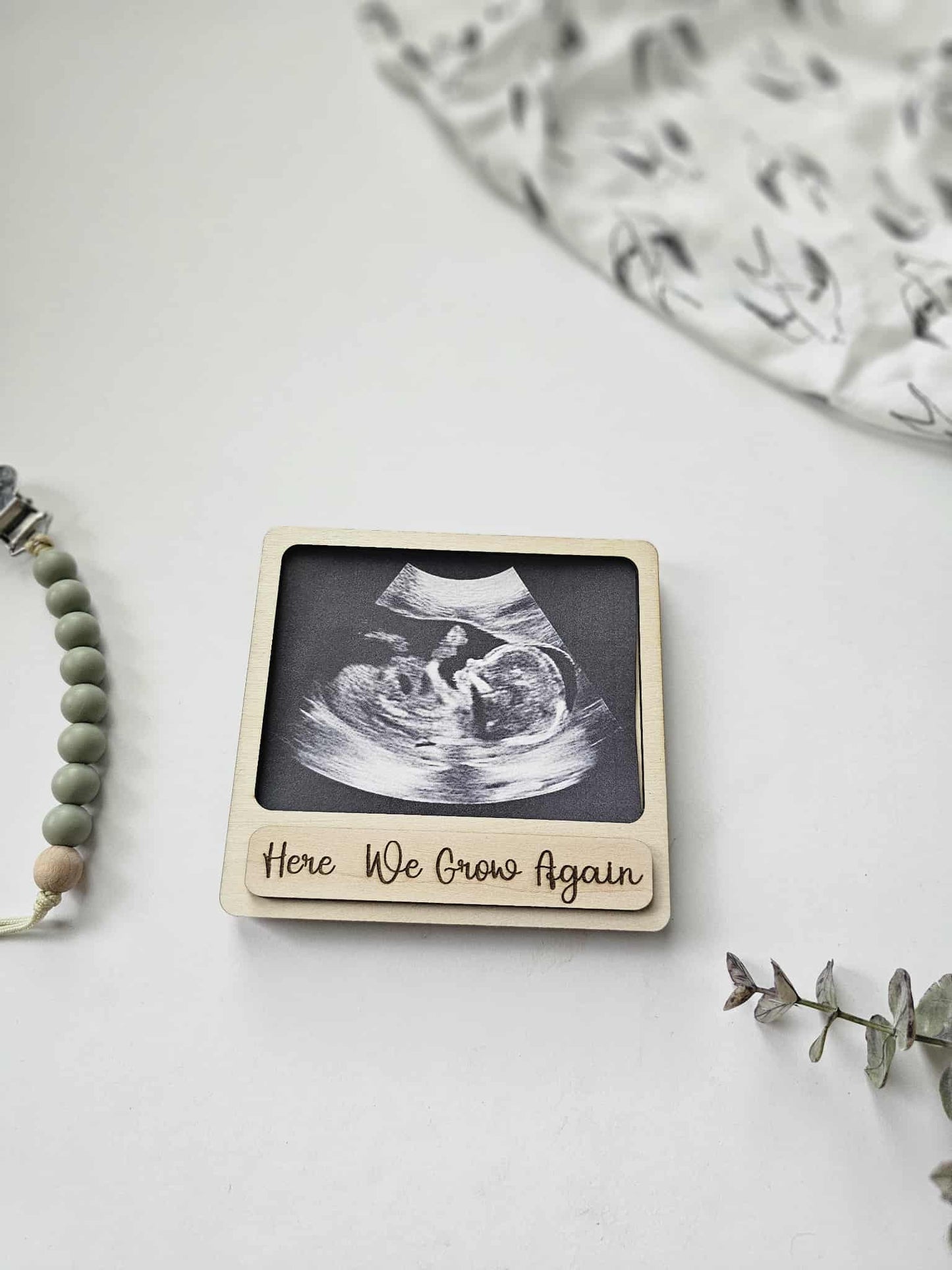 Saying Ultrasound Frame- Oak and Rose