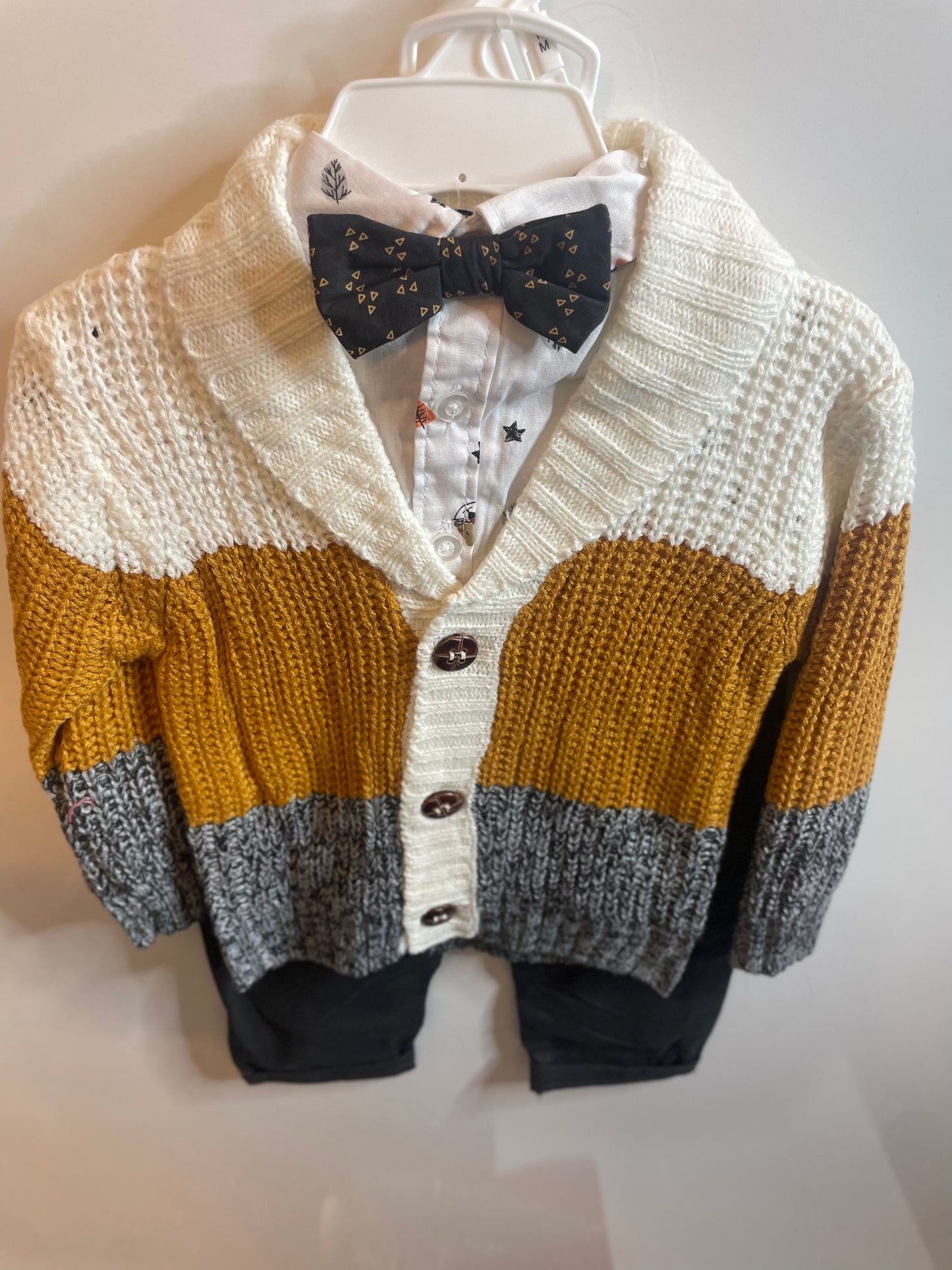 The Dapper Sweater Set with Bow tie- Fit for a Prince & Co.