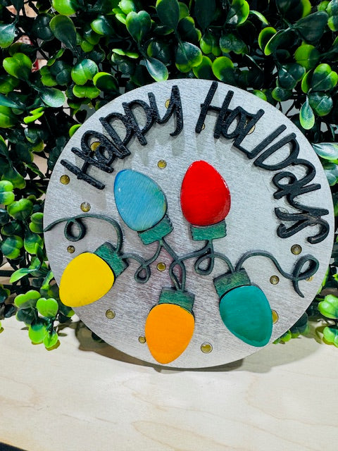 Magnetic Insert 4.5" Happy Holidays Bulbs- STV