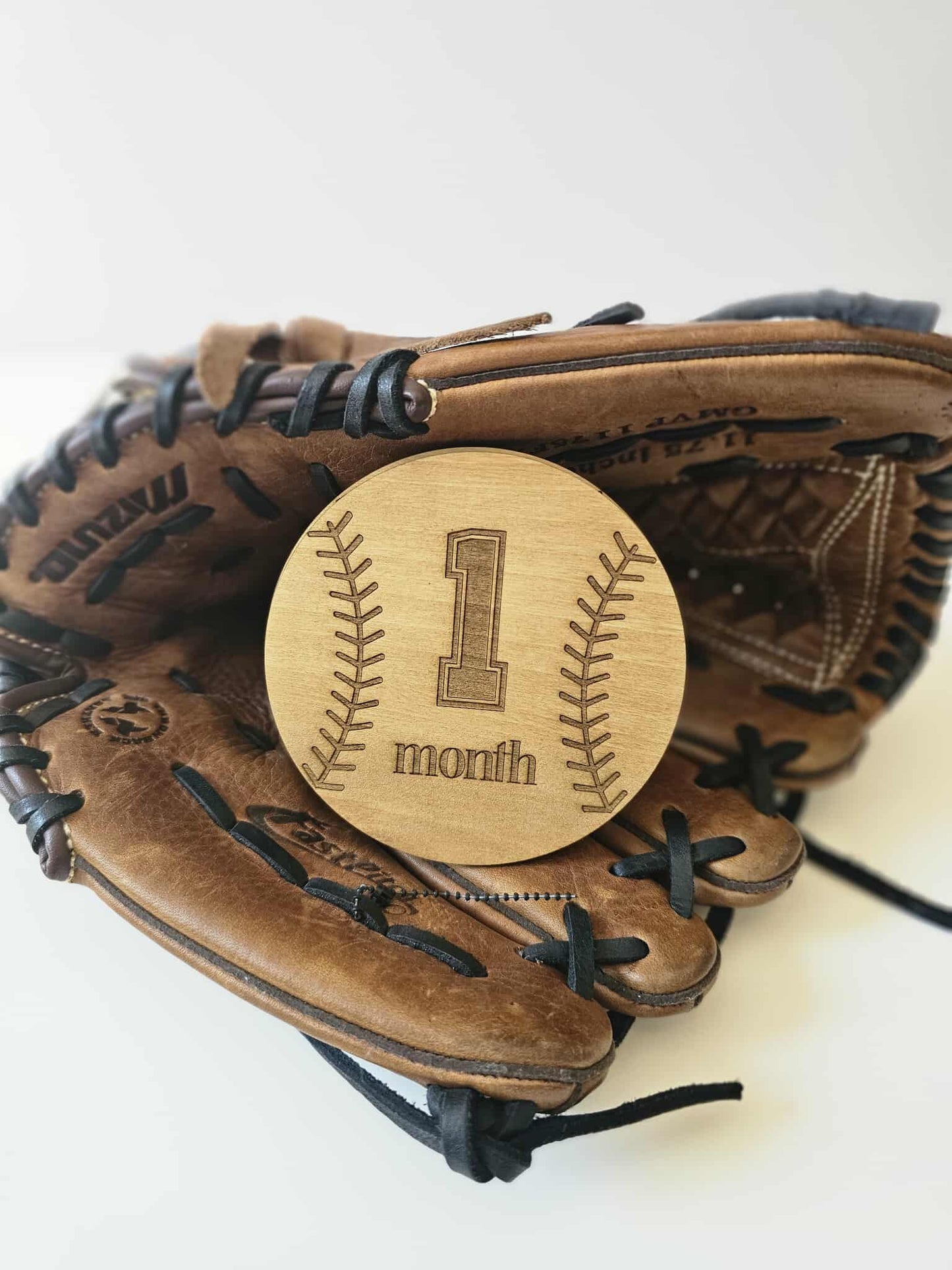 Baseball Milestone Marker- Oak and Rose