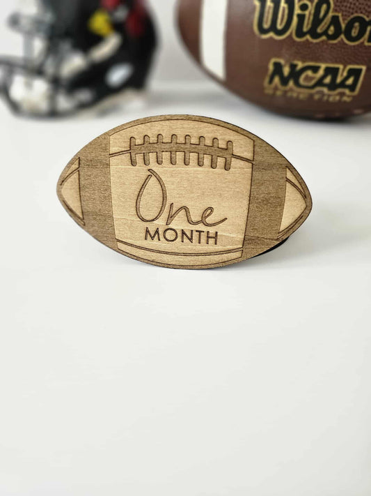 Football Milestone Marker- Oak and Rose