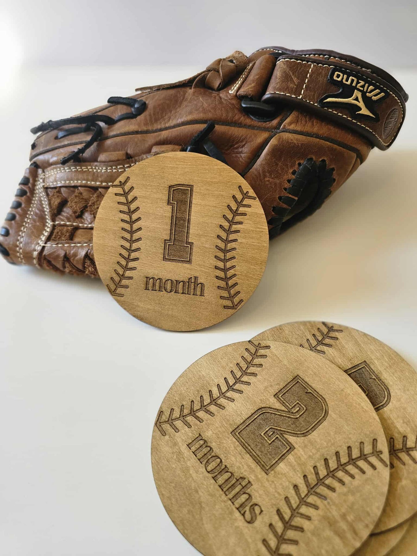 Baseball Milestone Marker- Oak and Rose