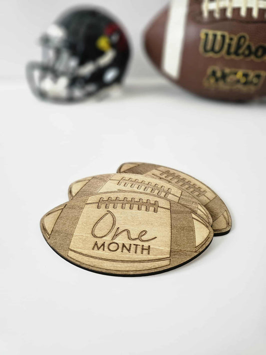 Football Milestone Marker- Oak and Rose